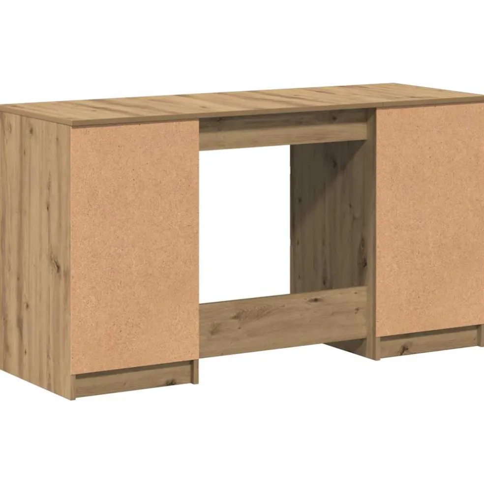vidaXL Bureau 140x50x77 cm bewerkt hout artisanaal eikenkleur