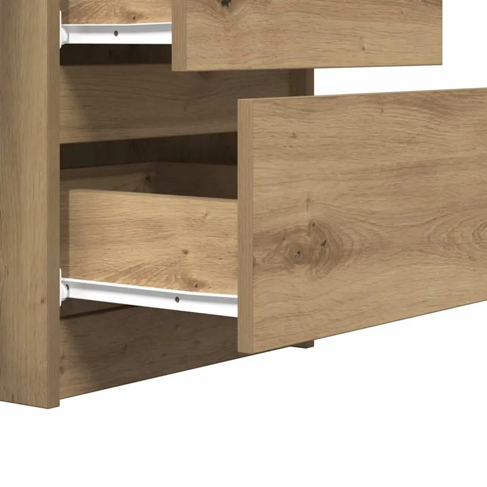 vidaXL Bureau 140x50x77 cm bewerkt hout artisanaal eikenkleur