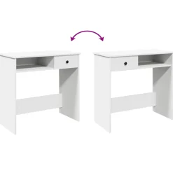 vidaXL Bureau 80x40x75 cm bewerkt hout wit