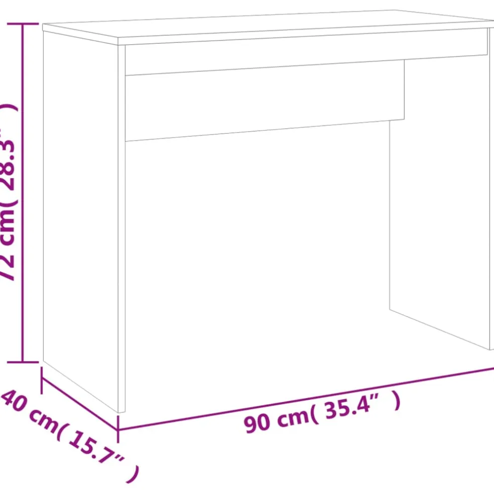 vidaXL Bureau 90x40x72 cm bewerkt hout betongrijs