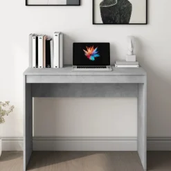 vidaXL Bureau 90x40x72 cm bewerkt hout betongrijs