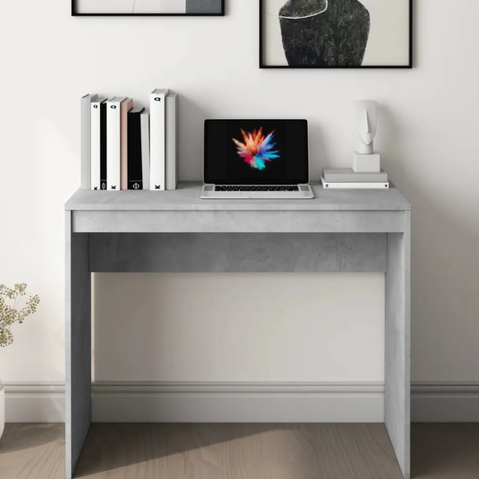vidaXL Bureau 90x40x72 cm bewerkt hout betongrijs