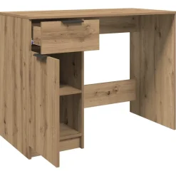 vidaXL Bureau 100x50x75 cm bewerkt hout artisanaal eikenkleur