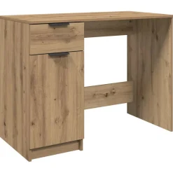 vidaXL Bureau 100x50x75 cm bewerkt hout artisanaal eikenkleur