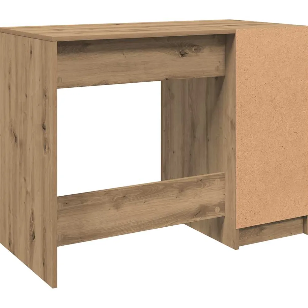 vidaXL Bureau 100x50x75 cm bewerkt hout artisanaal eikenkleur