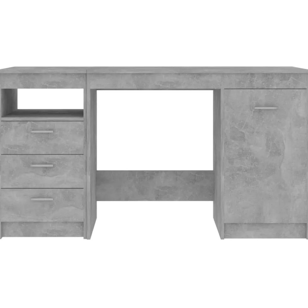 vidaXL Bureau 140x50x76 cm bewerkt hout betongrijs