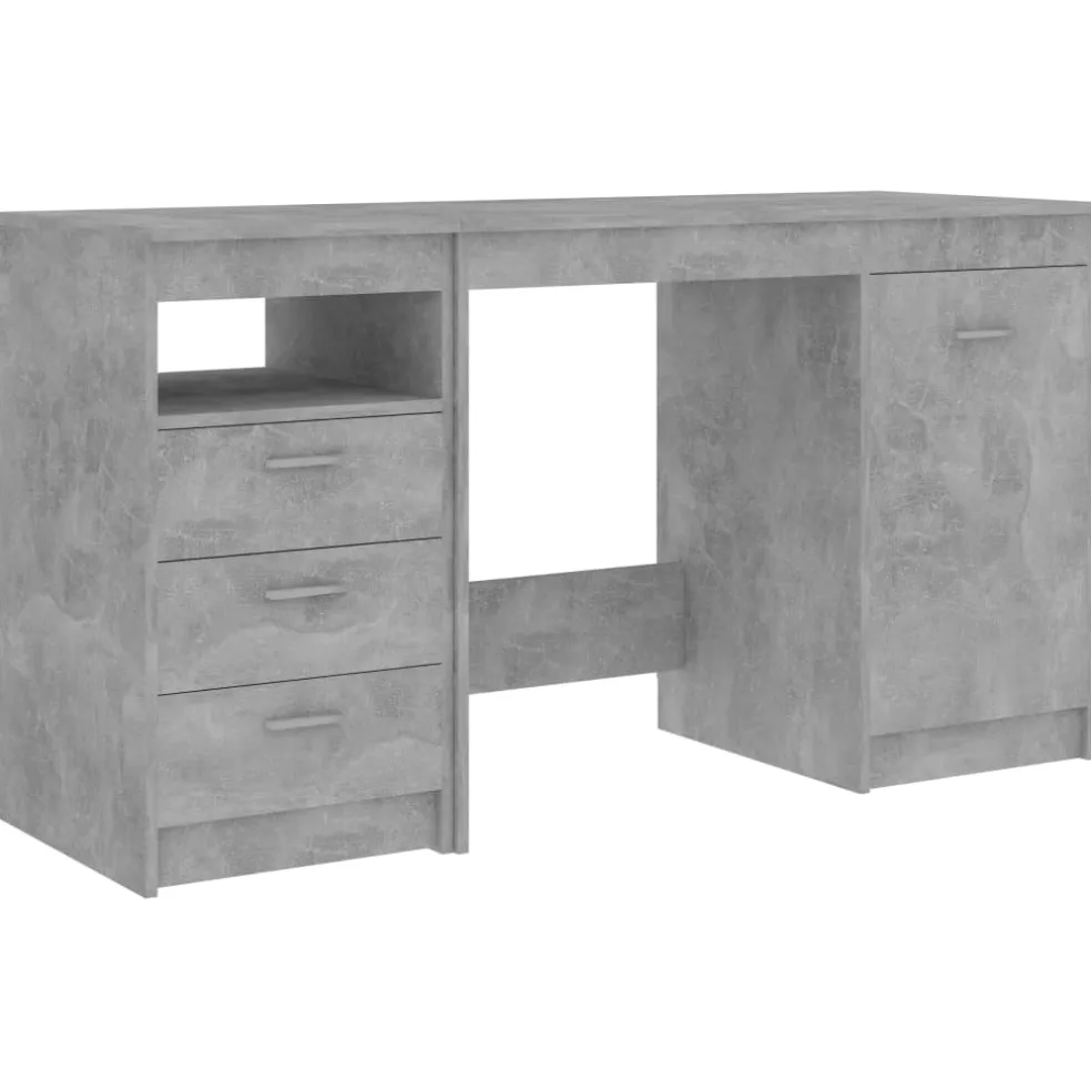 vidaXL Bureau 140x50x76 cm bewerkt hout betongrijs