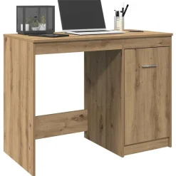 vidaXL Bureau 100x49x75 cm bewerkt hout zwart