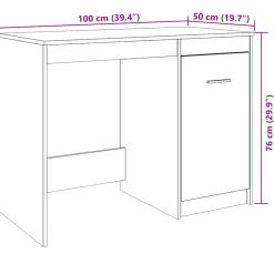 vidaXL Bureau 100x49x75 cm bewerkt hout zwart