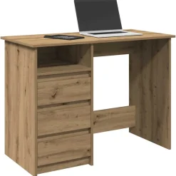 vidaXL Bureau 102x50x75 cm bewerkt hout artisanaal eikenkleurig