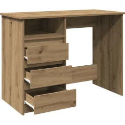 vidaXL Bureau 102x50x75 cm bewerkt hout artisanaal eikenkleurig