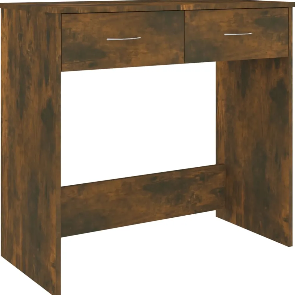 vidaXL Bureau 80x40x75 cm bewerkt hout gerookt eikenkleurig