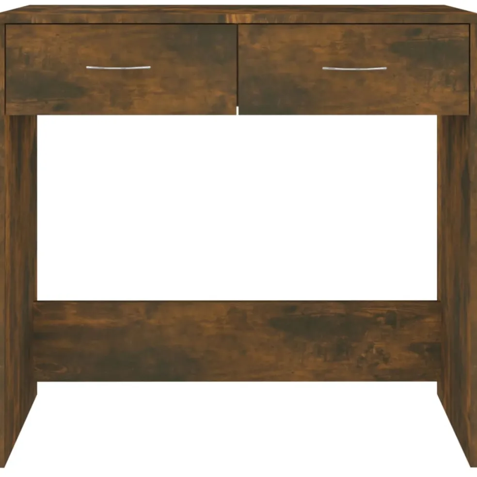 vidaXL Bureau 80x40x75 cm bewerkt hout gerookt eikenkleurig