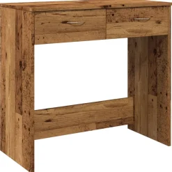 vidaXL Bureau 80x40x75 cm bewerkt hout oud houtkleurig