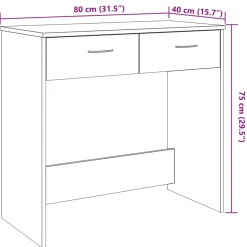 vidaXL Bureau 80x40x75 cm bewerkt hout oud houtkleurig