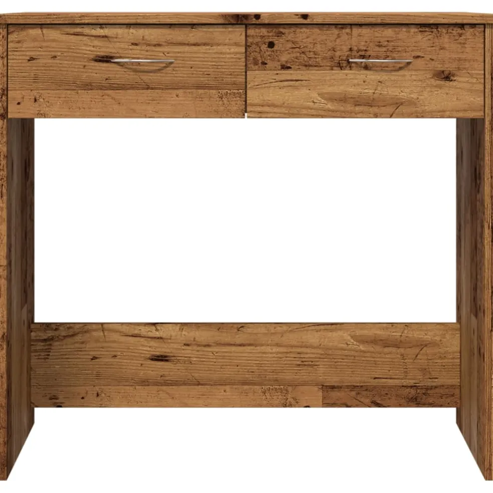 vidaXL Bureau 80x40x75 cm bewerkt hout oud houtkleurig