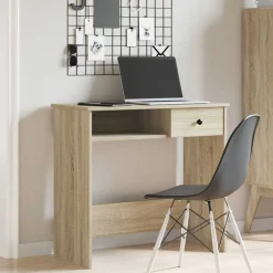 vidaXL Bureau 80x40x75 cm bewerkt hout sonoma eikenkleurig