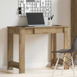 vidaXL Bureau 100x45x75 cm bewerkt hout artisanaal eikenkleur