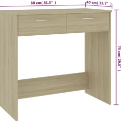 vidaXL Bureau 80x40x75 cm bewerkt hout sonoma eikenkleurig