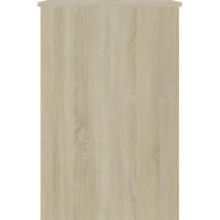 vidaXL Bureau 100x50x76 cm bewerkt hout wit en sonoma eikenkleurig