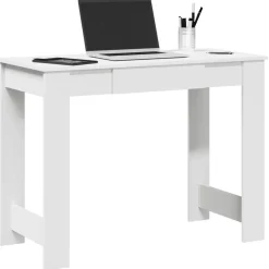 vidaXL Bureau 100x45x75 cm bewerkt hout wit