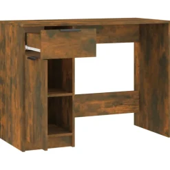 vidaXL Bureau 100x50x75 cm bewerkt hout gerookt eikenkleurig