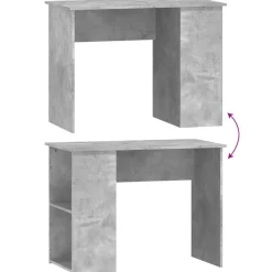 vidaXL Bureau 100x55x75 cm bewerkt hout betongrijs