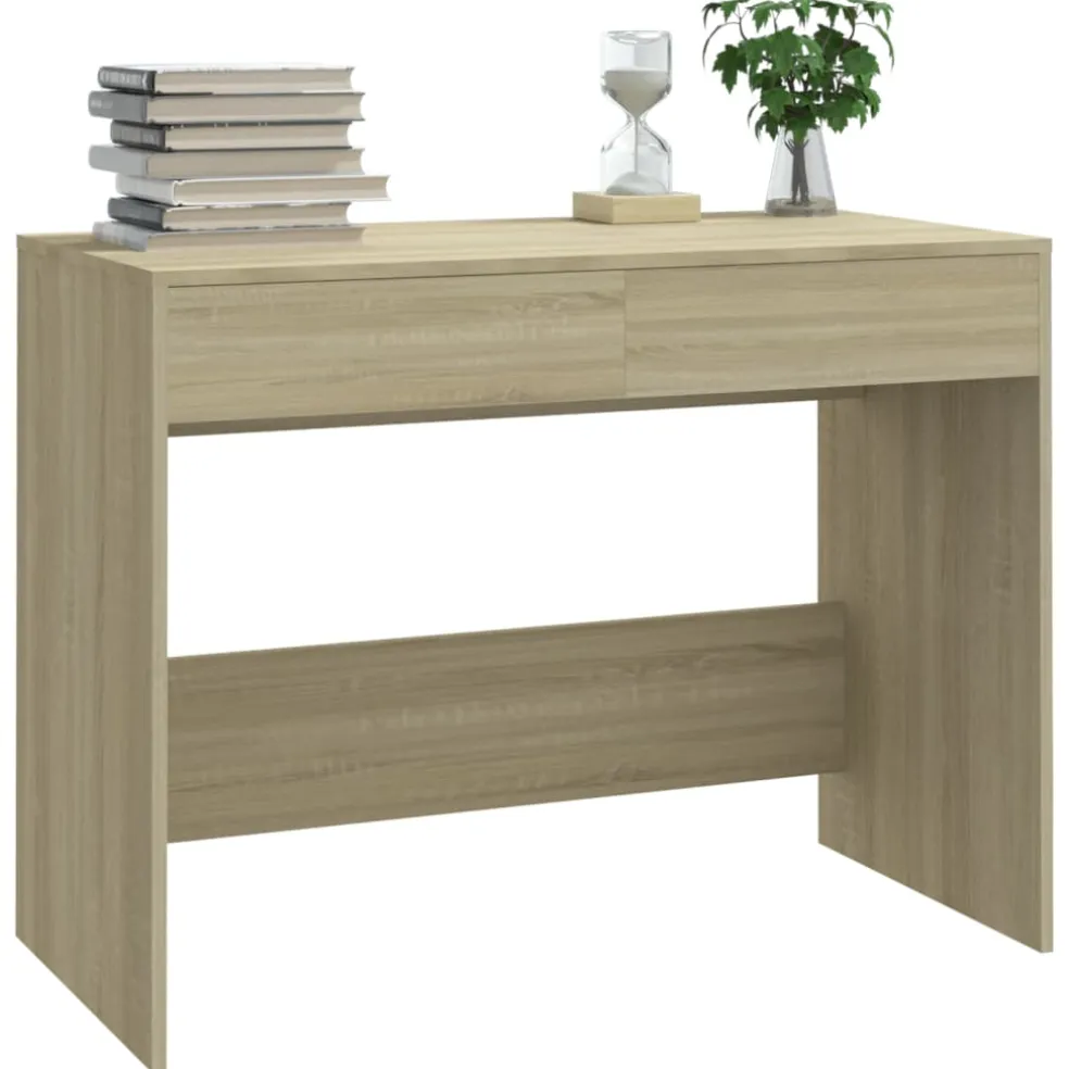 vidaXL Bureau 101x50x76,5 cm bewerkt hout sonoma eikenkleurig