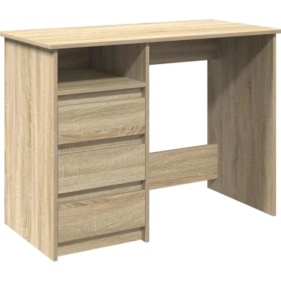 vidaXL Bureau 102x50x75 cm bewerkt hout sonoma eikenkleurig