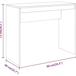vidaXL Bureau 90x40x72 cm bewerkt hout grijs sonoma eikenkleurig