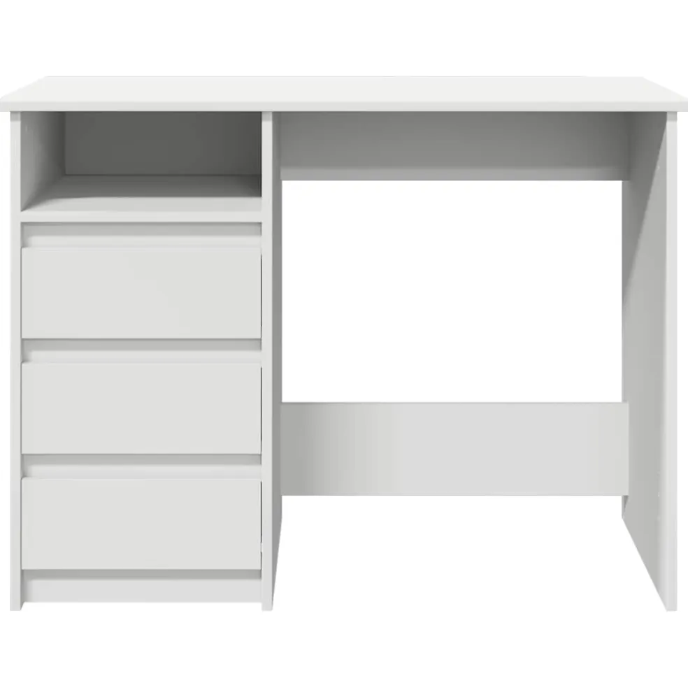 vidaXL Bureau 102x50x75 cm bewerkt hout wit