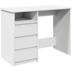 vidaXL Bureau 102x50x75 cm bewerkt hout wit