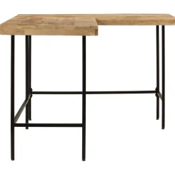 vidaXL Bureau 165x110x77 cm massief mangohout en ijzer