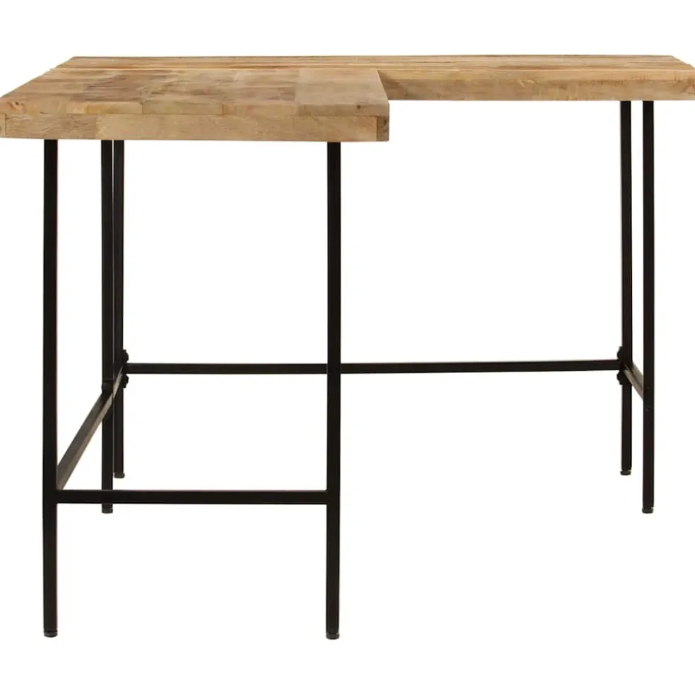 vidaXL Bureau 165x110x77 cm massief mangohout en ijzer