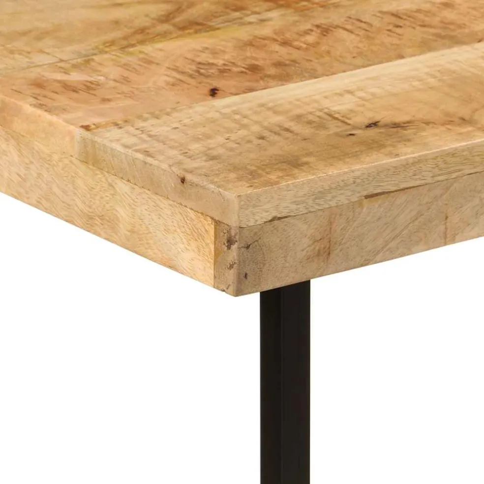 vidaXL Bureau 165x110x77 cm massief mangohout en ijzer