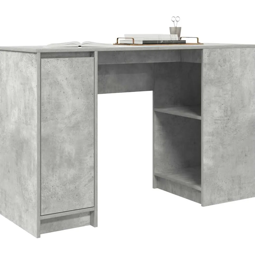 vidaXL Bureau 120x42x76 cm spaanplaat betongrijs