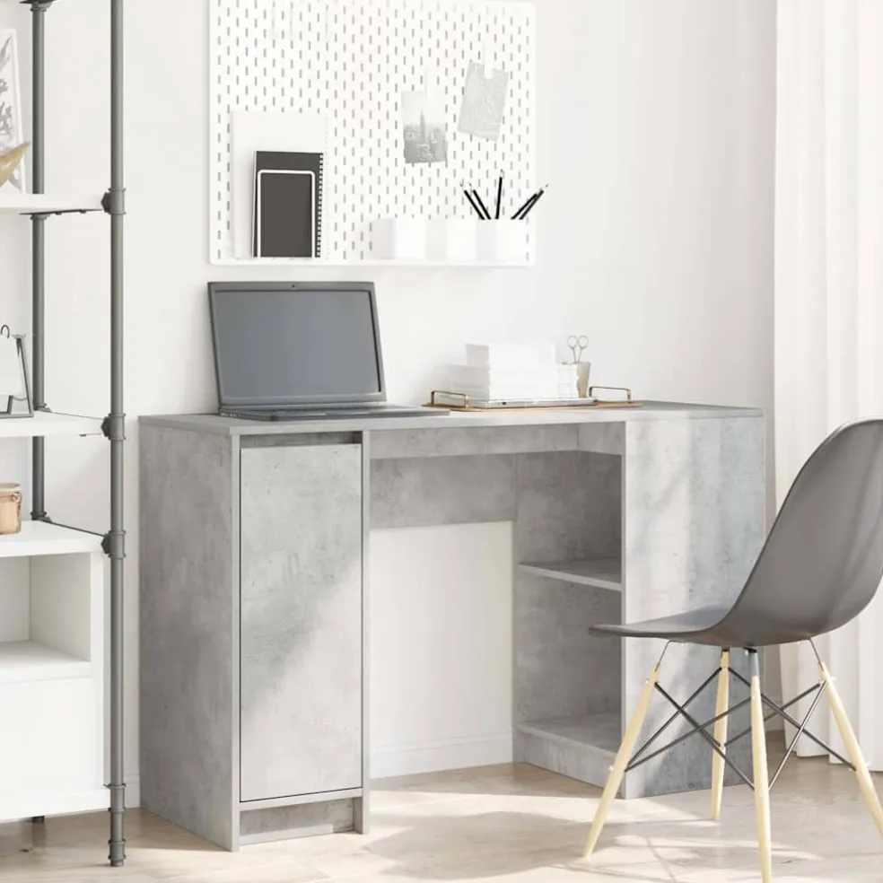 vidaXL Bureau 120x42x76 cm spaanplaat betongrijs