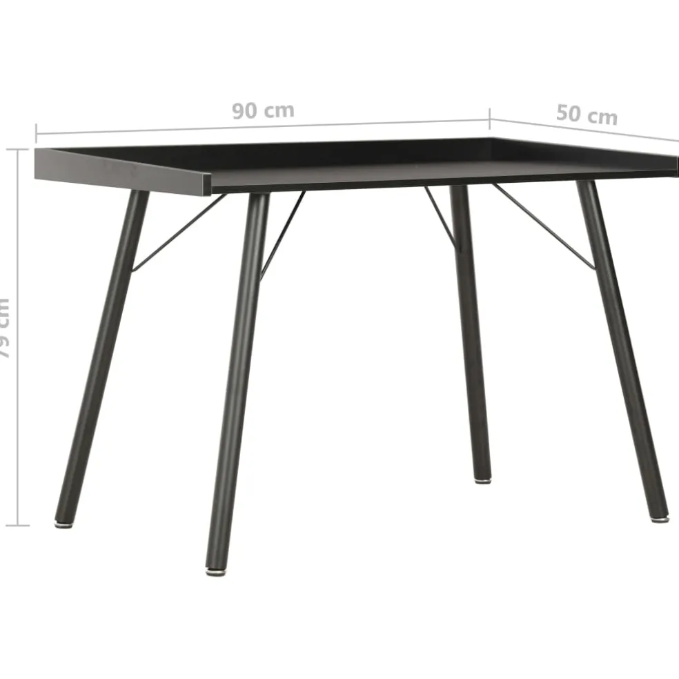 vidaXL Bureau 90x50x79 cm zwart