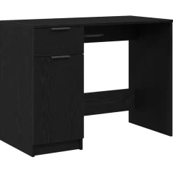 vidaXL Bureau Zwart Eiken Bewerkt hout 100 x 50 x 75 cm