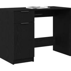 vidaXL Bureau Zwart Eiken Bewerkt hout 100 x 50 x 75 cm