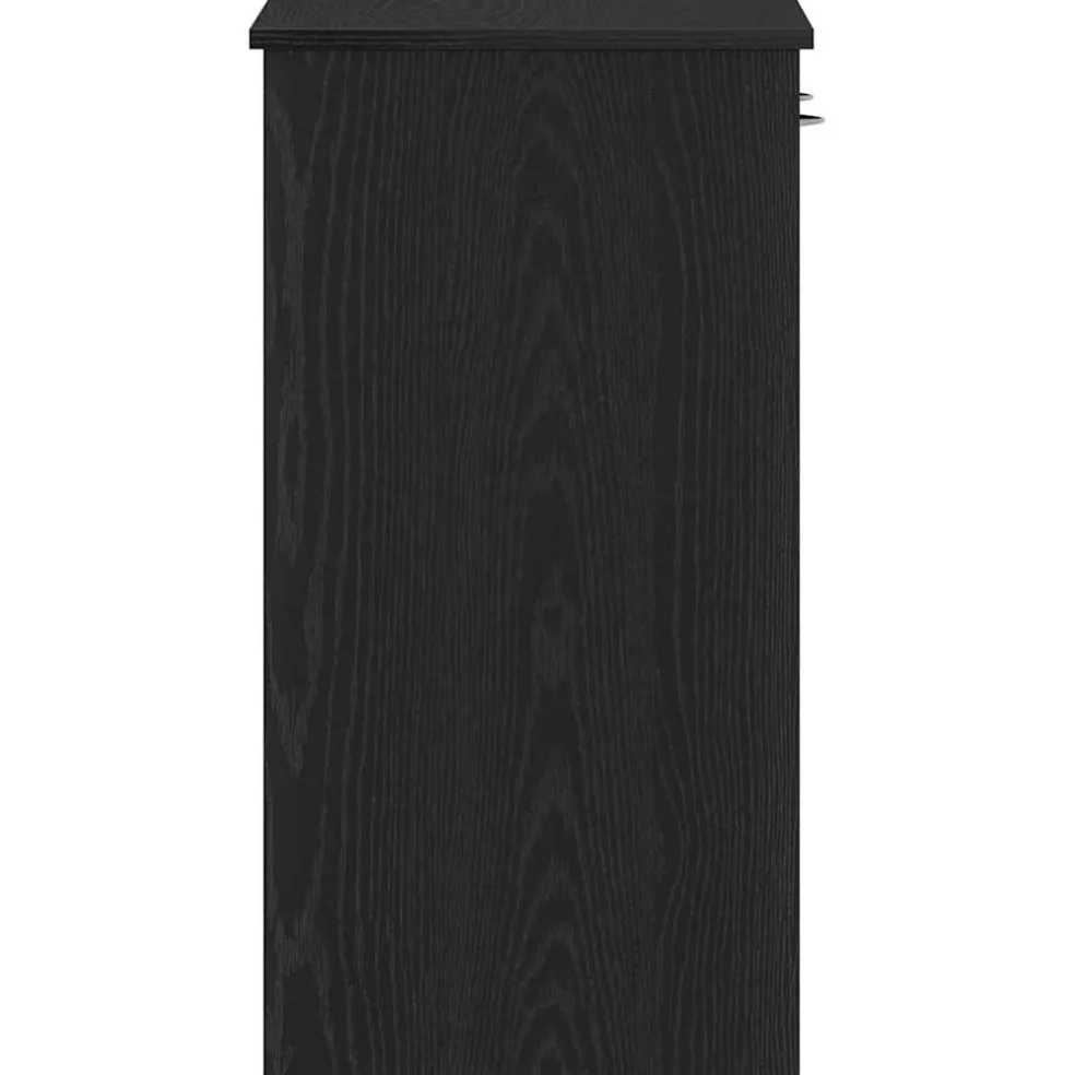 vidaXL Bureau Zwart Eiken Bewerkt hout 80 x 40 x 75 cm