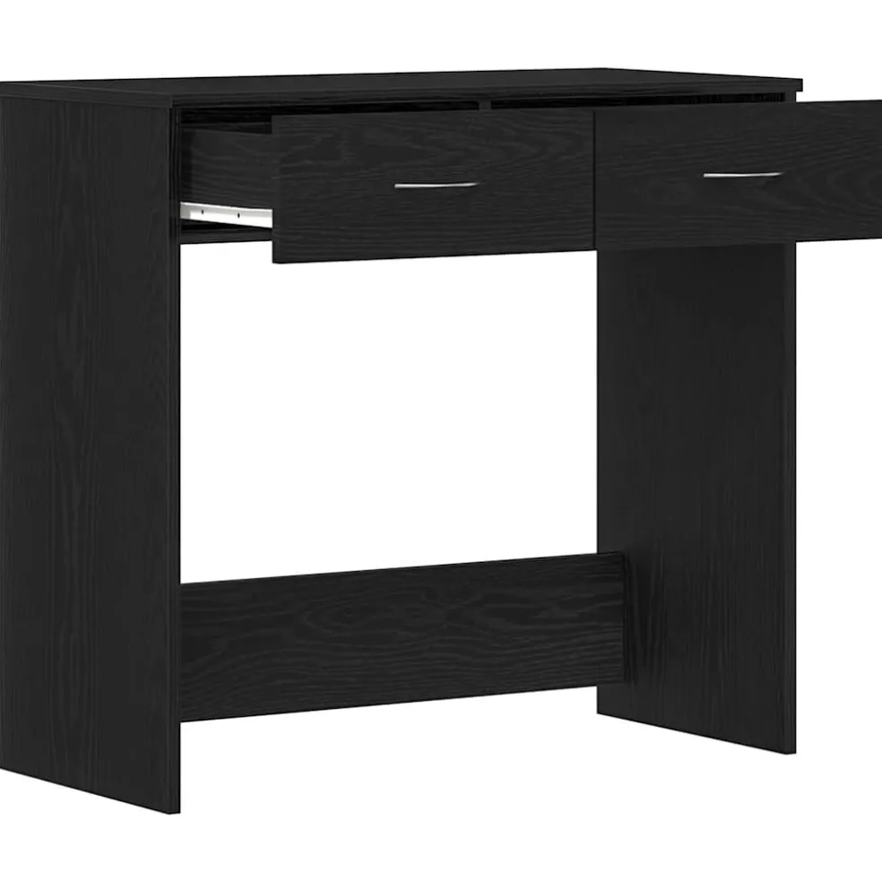 vidaXL Bureau Zwart Eiken Bewerkt hout 80 x 40 x 75 cm