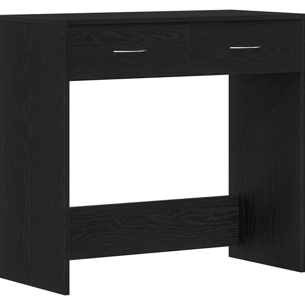 vidaXL Bureau Zwart Eiken Bewerkt hout 80 x 40 x 75 cm