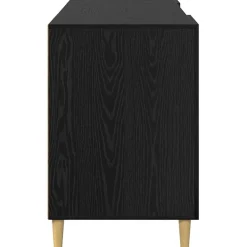 vidaXL Bureau Zwart Eiken Bewerkt hout 140 x 50 x 75 cm