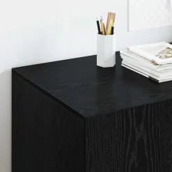 vidaXL Bureau Zwart Eiken Bewerkt hout 140 x 50 x 75 cm