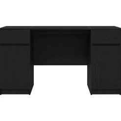 vidaXL Bureau Zwart eiken Bewerkt hout 140 x 49 x 76 cm