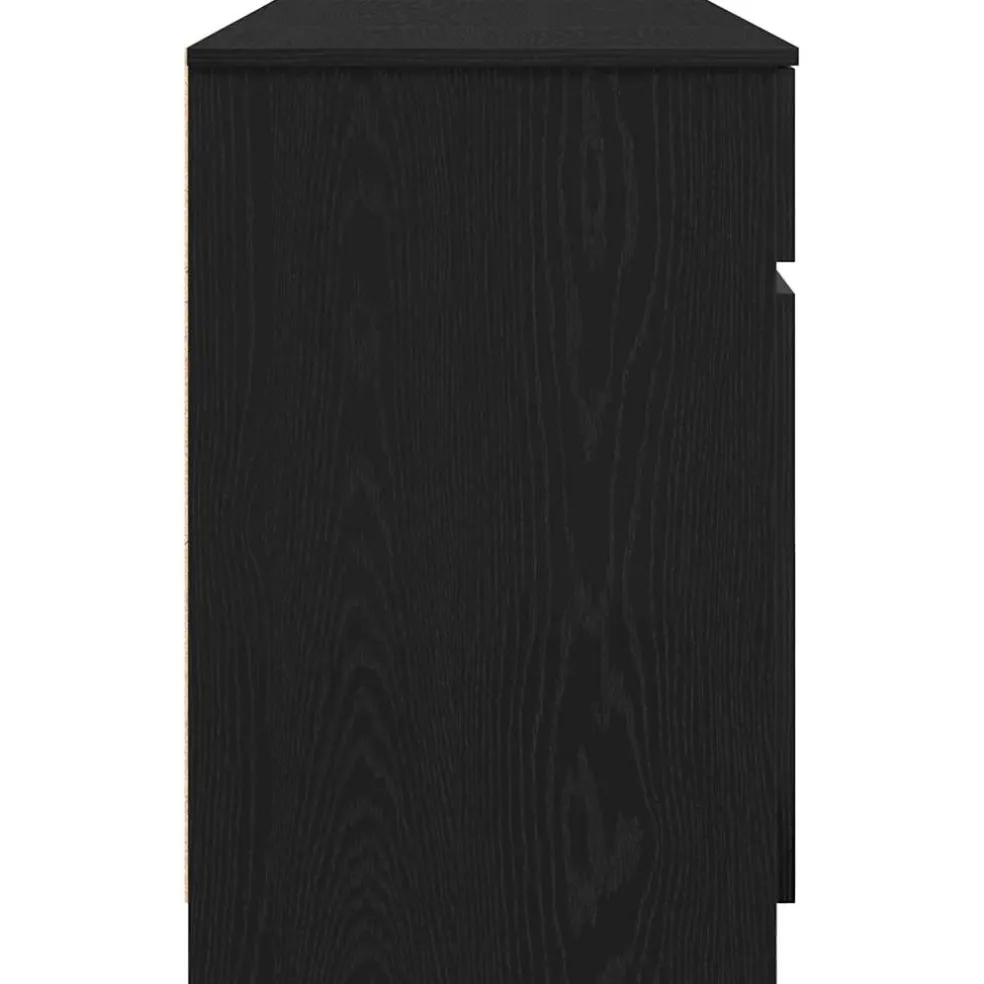 vidaXL Bureau Zwart eiken Bewerkt hout 140 x 49 x 76 cm