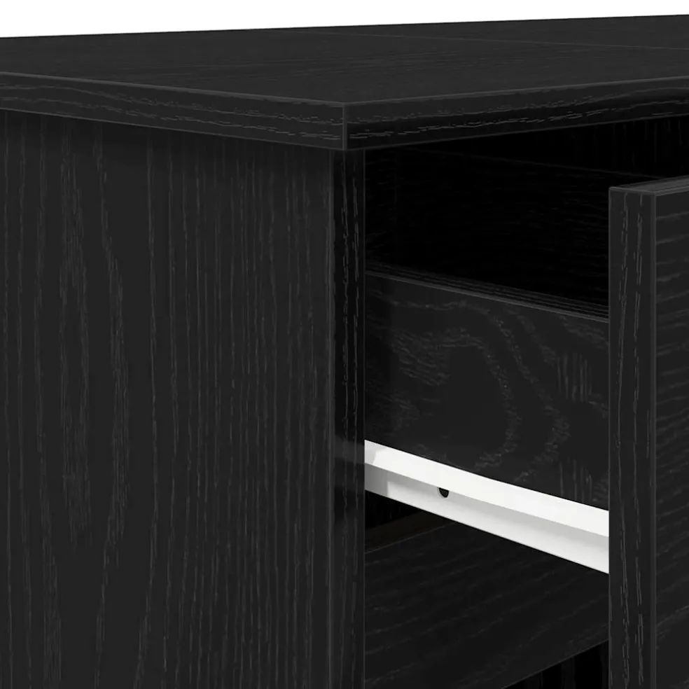 vidaXL Bureau Zwart eiken Bewerkt hout 140 x 49 x 76 cm