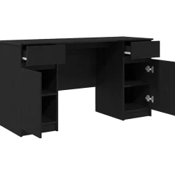vidaXL Bureau Zwart eiken Bewerkt hout 140 x 49 x 76 cm
