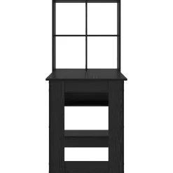 vidaXL Bureau Zwart Eiken Bewerkt hout 122 x 67 x 145 cm